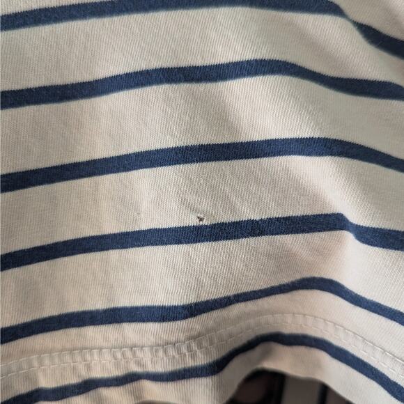 Current/Elliott Cream The Breton Tee Sailor Striped Long Sleeve T-Shirt Small - Picture 6 of 8